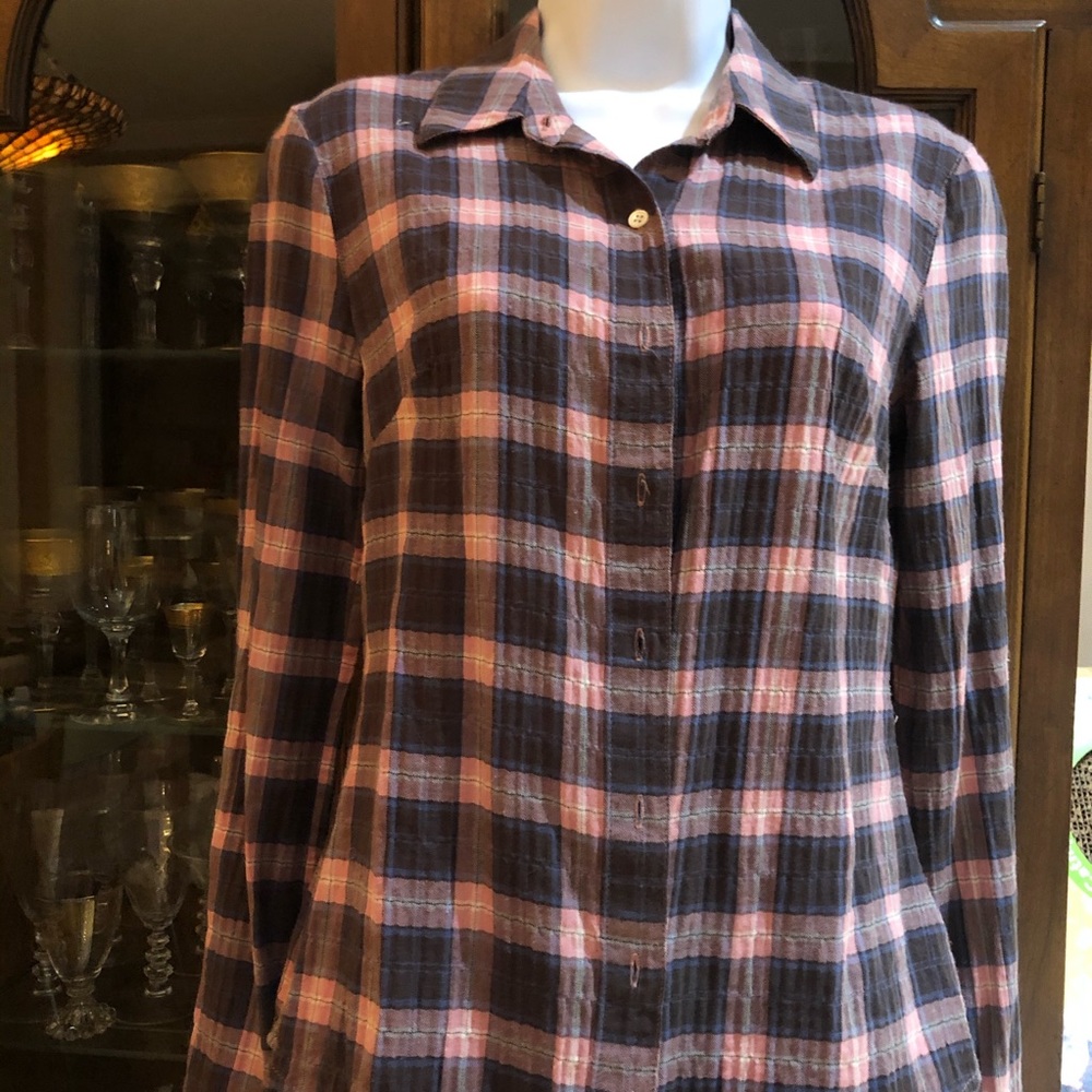 Standard James  Perse size 2 lightweight plaid top